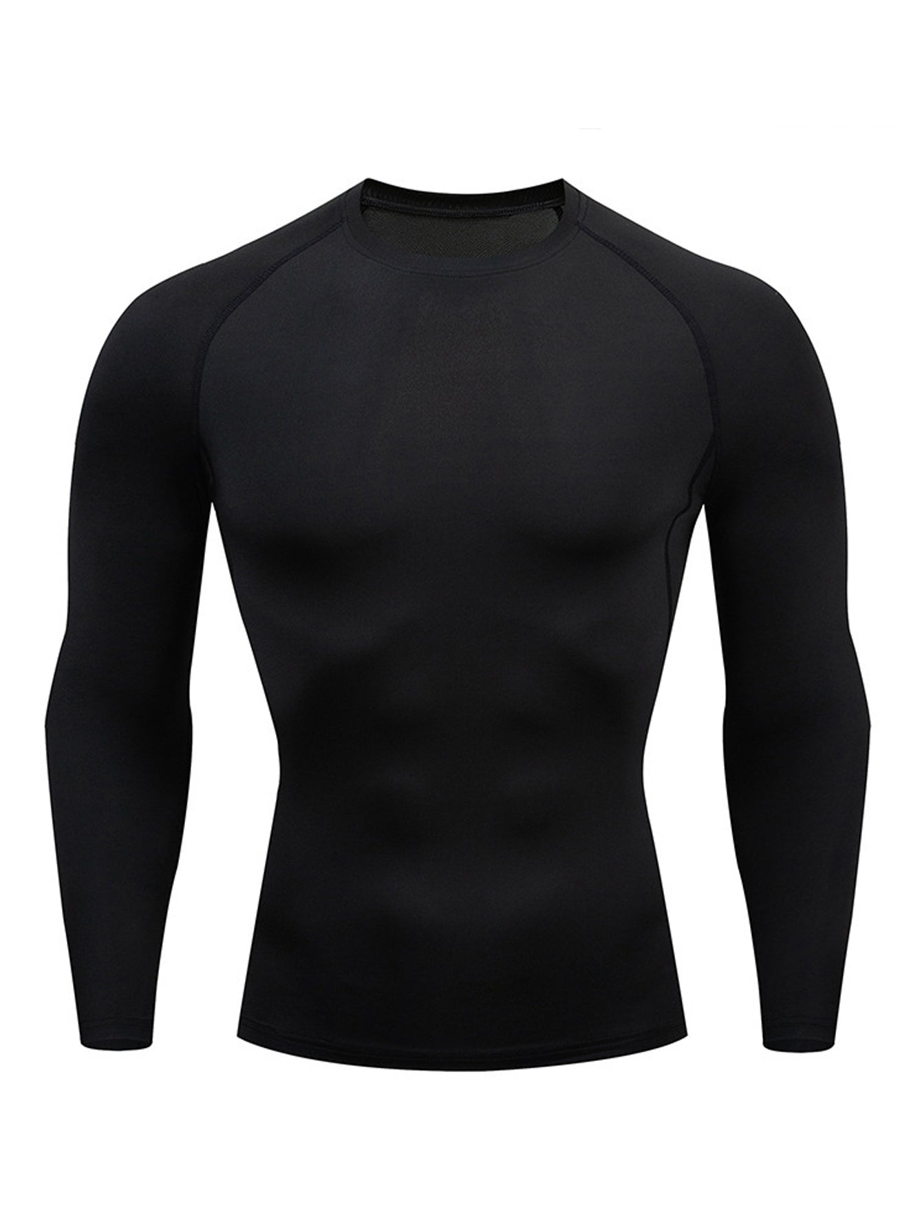 Men Fitness Top | Long Sleeve, High Stretch, Crew Neck, Moisture Wicking, Suitable for Running, Training, and Casual Wear