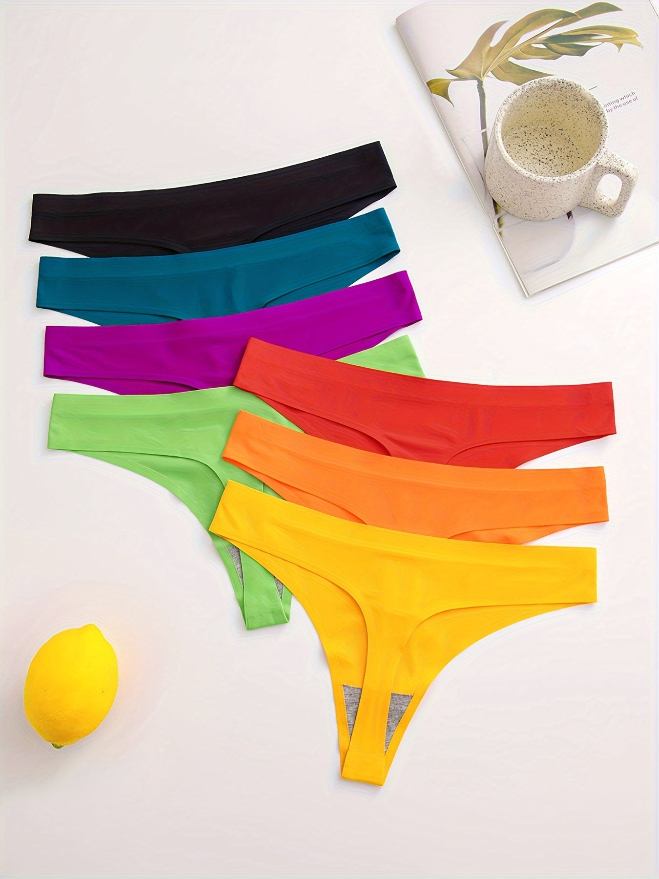 Seven-Pack Thin Breathable Comfortable Seamless Low-Rise Thong Panties
