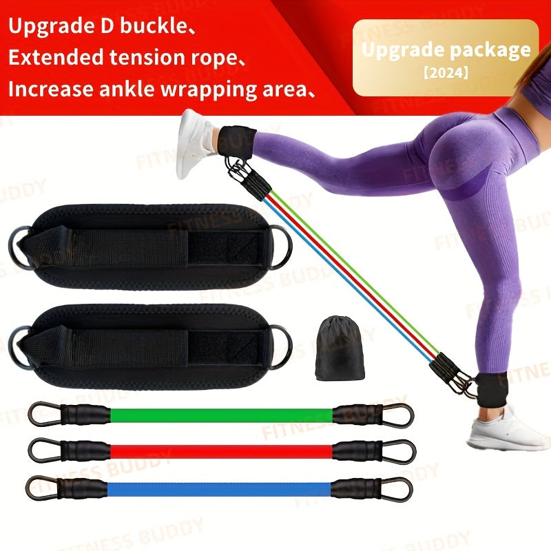 5pcs Premium Ankle Resistance Bands for Enhanced Leg & Hip Workouts – Durable Exercise Straps for Muscle Strength, Home Gym Fitness, Physical Therapy Aid