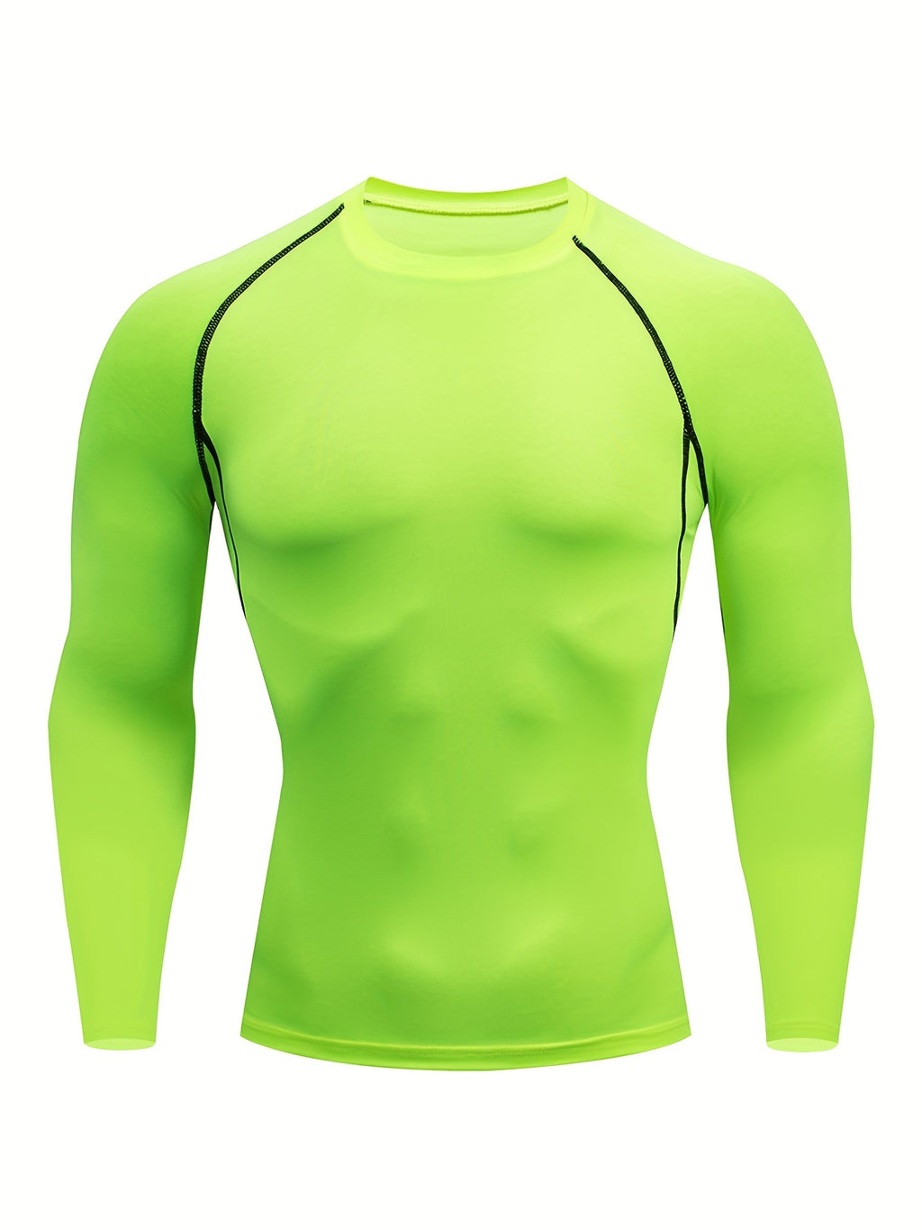 Men Fitness Top | Long Sleeve, High Stretch, Crew Neck, Moisture Wicking, Suitable for Running, Training, and Casual Wear