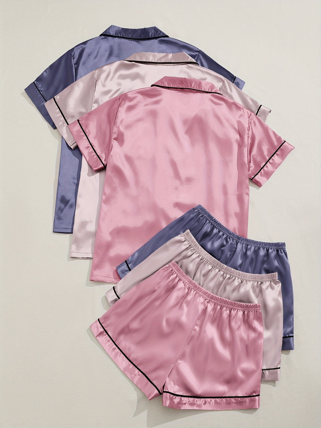 3 Sets Satin Pajama Set