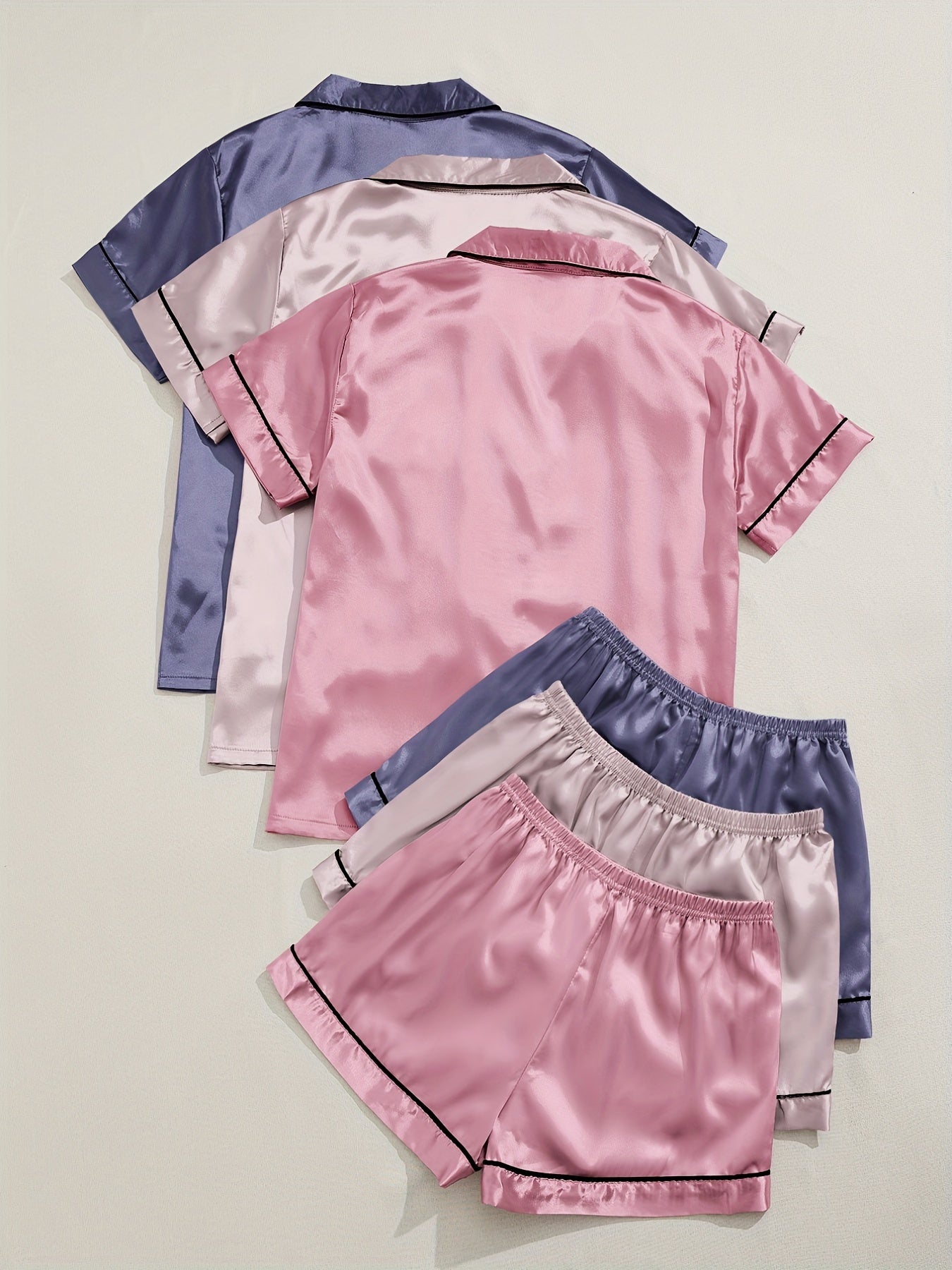 3 Sets Satin Pajama Set