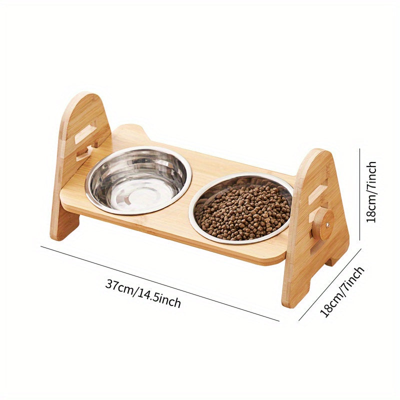 1/2/3pcs Adjustable Slanting Ceramic Pet Bowl Set - Ergonomic Lifting Design