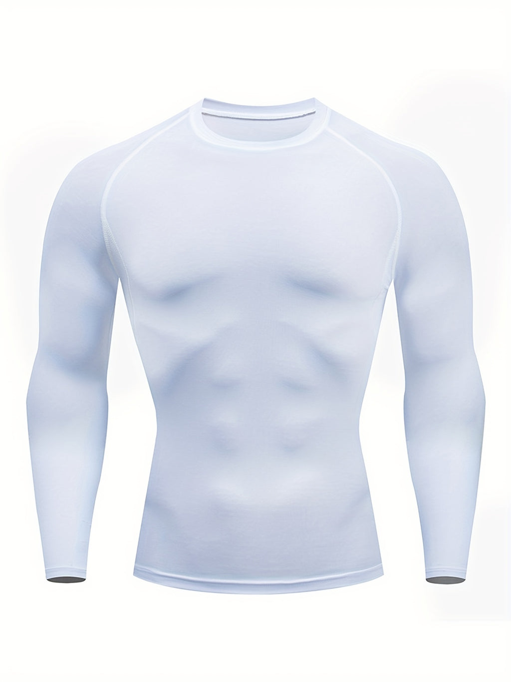 Men Fitness Top | Long Sleeve, High Stretch, Crew Neck, Moisture Wicking, Suitable for Running, Training, and Casual Wear