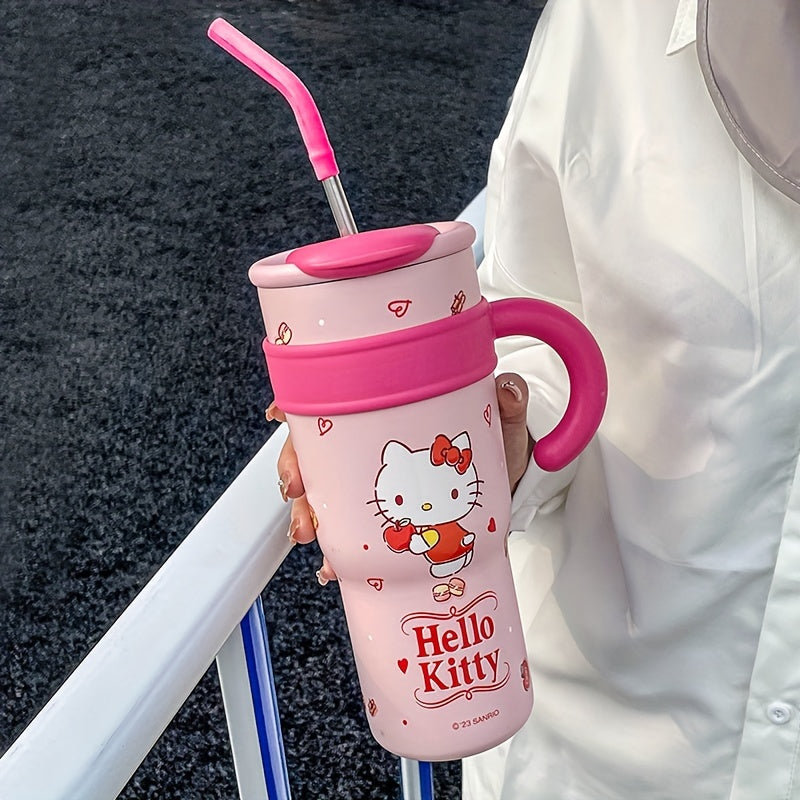 Hello Kitty Insulated Water Bottle 23.67oz/40.58oz Large Durable Stainless Steel Hot/Cold Beverage Container for Travel Car Gift for Fans