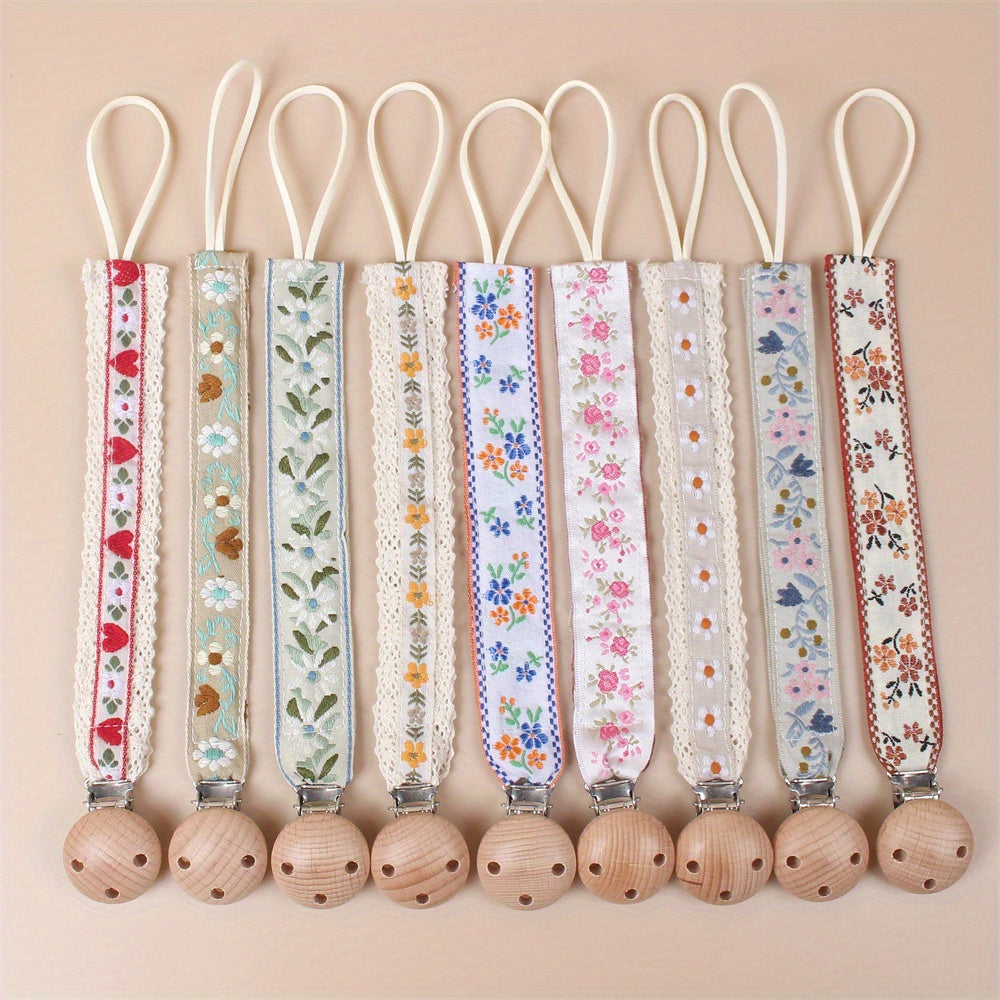 1pc Baby Pure Cotton Pacifier Clip Chain For Teether/pacifier, BPA Free Pacifier Clip Chain