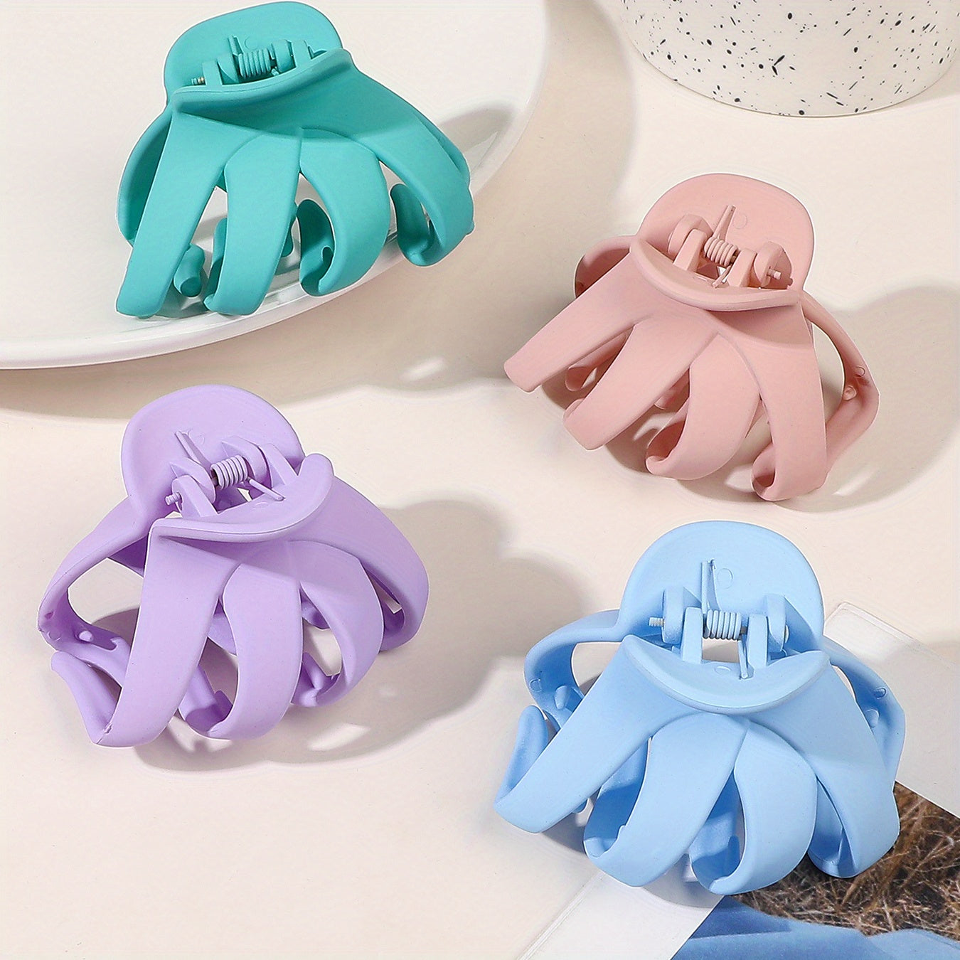 9pcs/4pcs/1pc Frosted Octopus Hair Clip