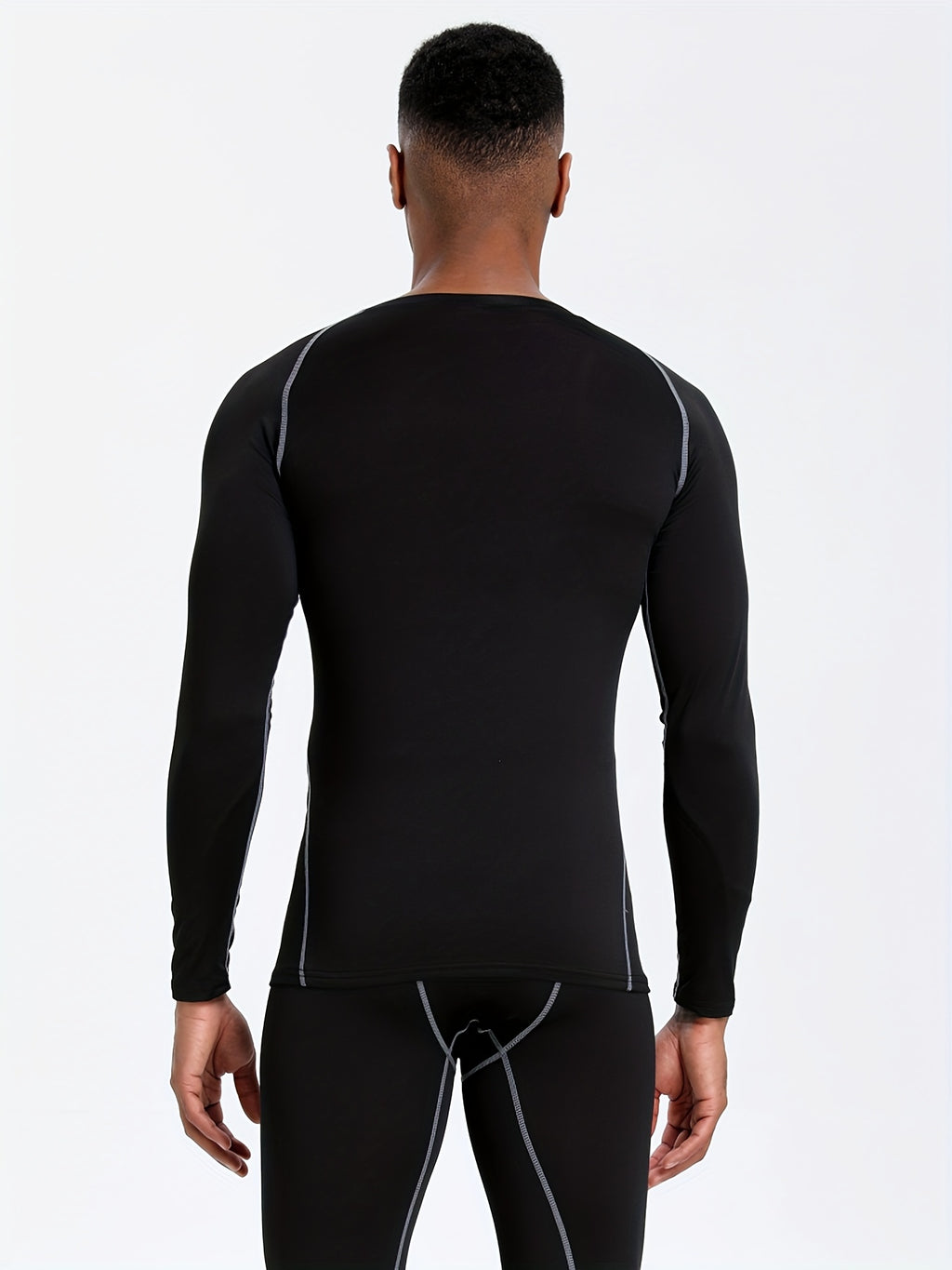 Men Fitness Top | Long Sleeve, High Stretch, Crew Neck, Moisture Wicking, Suitable for Running, Training, and Casual Wear