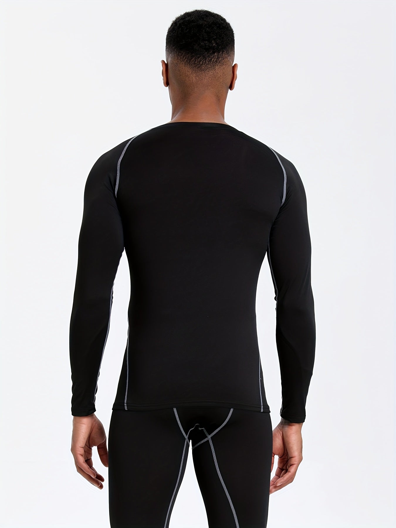 Men Fitness Top | Long Sleeve, High Stretch, Crew Neck, Moisture Wicking, Suitable for Running, Training, and Casual Wear