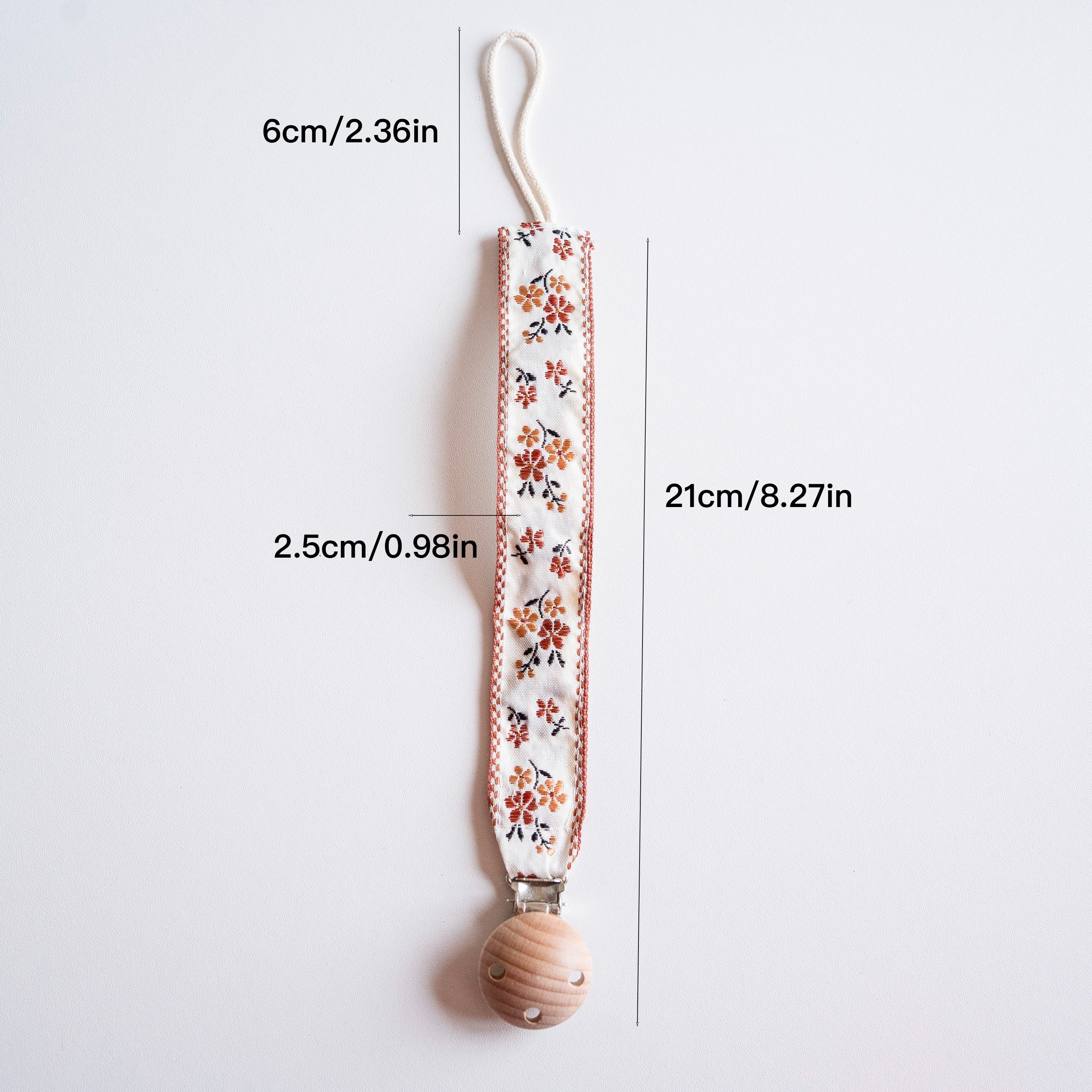 1pc Baby Pure Cotton Pacifier Clip Chain For Teether/pacifier, BPA Free Pacifier Clip Chain