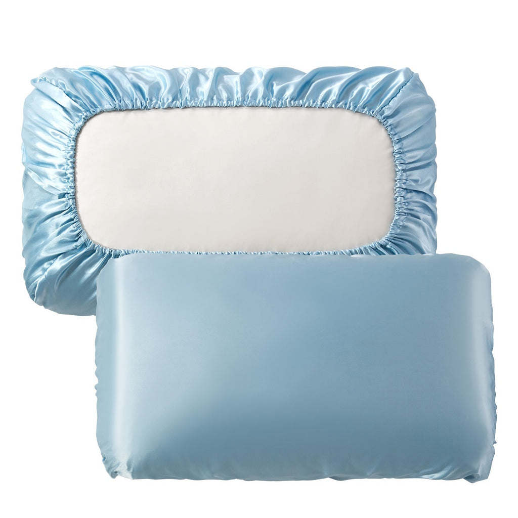 2pcs Satin Soft And Breathable Pillowcase With Elastic Cord - Perfect For A Comfortable Sleep