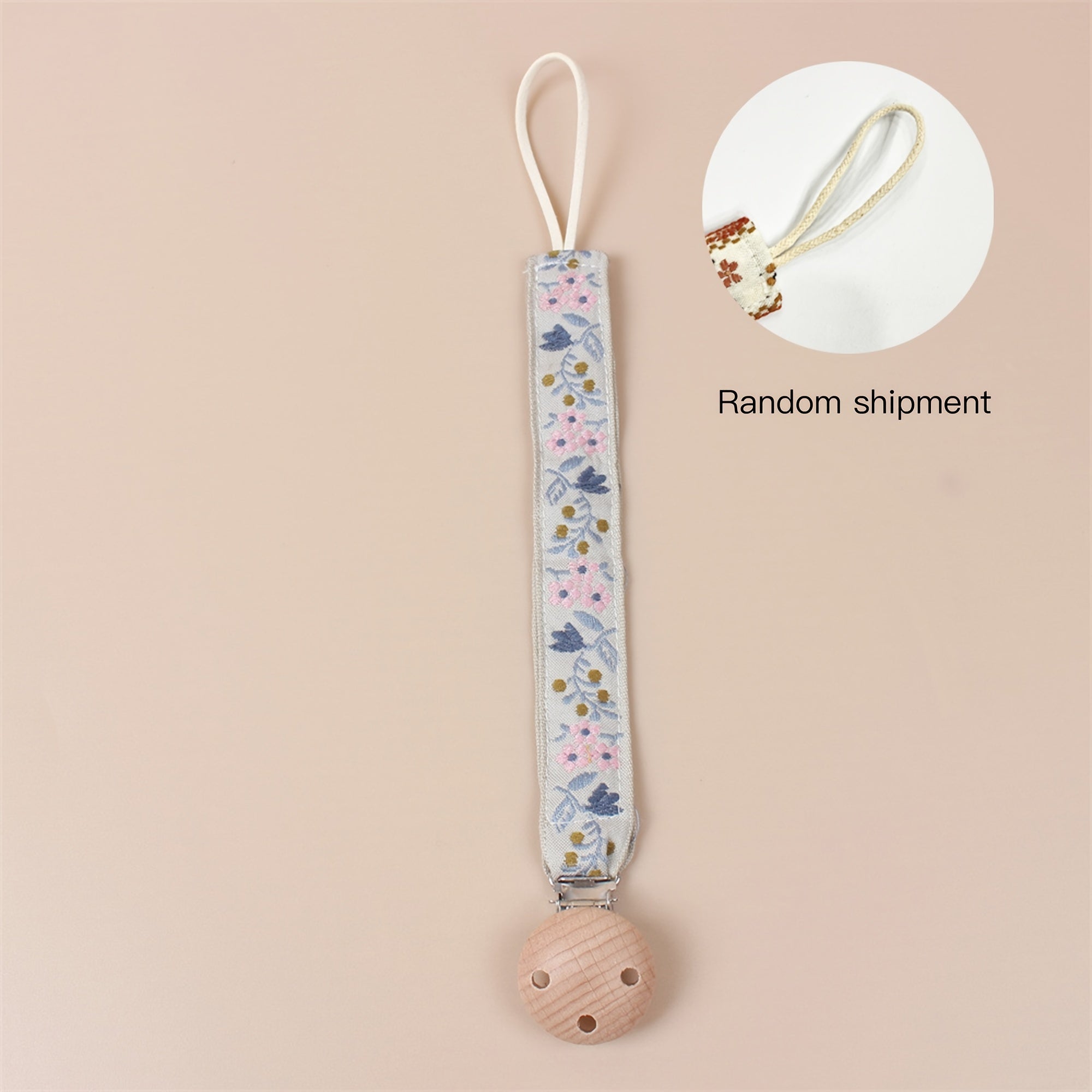 1pc Baby Pure Cotton Pacifier Clip Chain For Teether/pacifier, BPA Free Pacifier Clip Chain