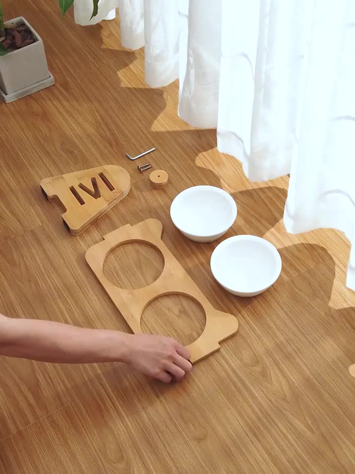 1/2/3pcs Adjustable Slanting Ceramic Pet Bowl Set - Ergonomic Lifting Design