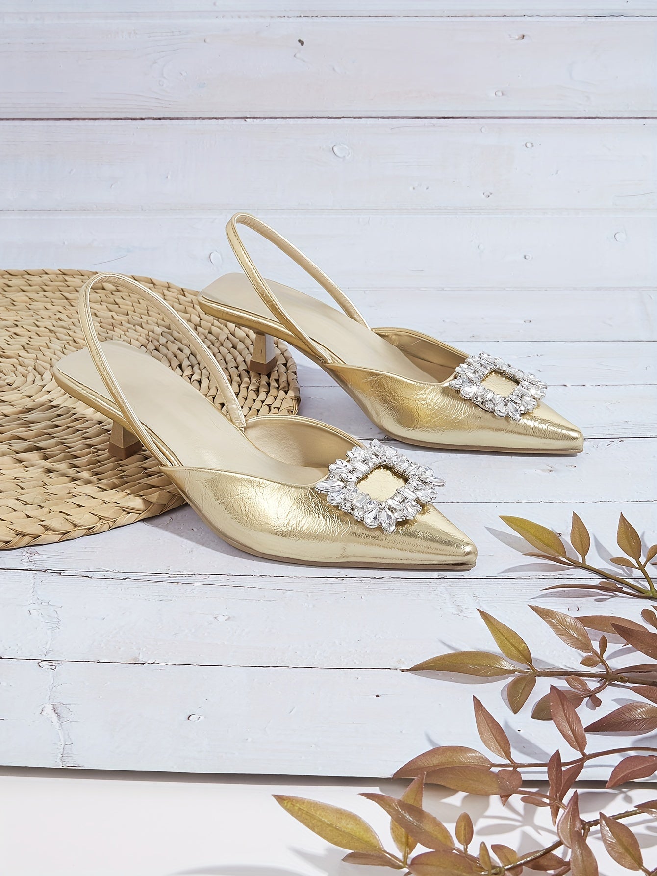 Women's Elastic Strap Slip On Low Heels