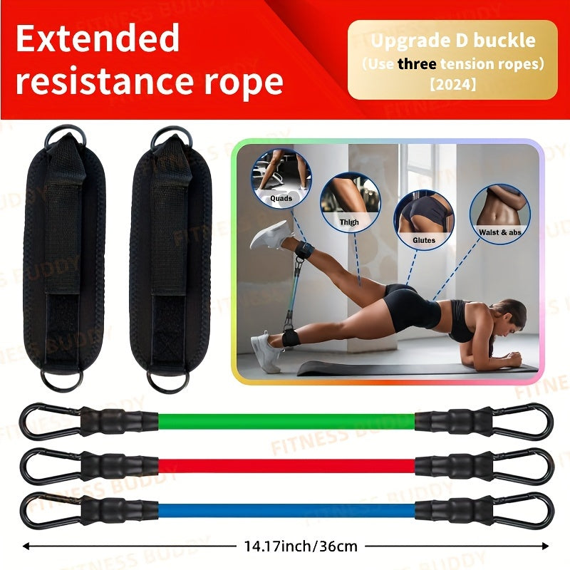 5pcs Premium Ankle Resistance Bands for Enhanced Leg & Hip Workouts – Durable Exercise Straps for Muscle Strength, Home Gym Fitness, Physical Therapy Aid