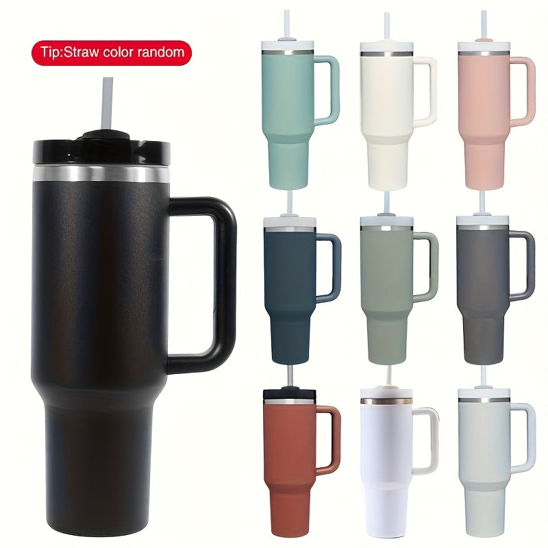 SLOVE 40oz Stainless Steel Tumbler Insulated Water Bottle with Handle And Straw