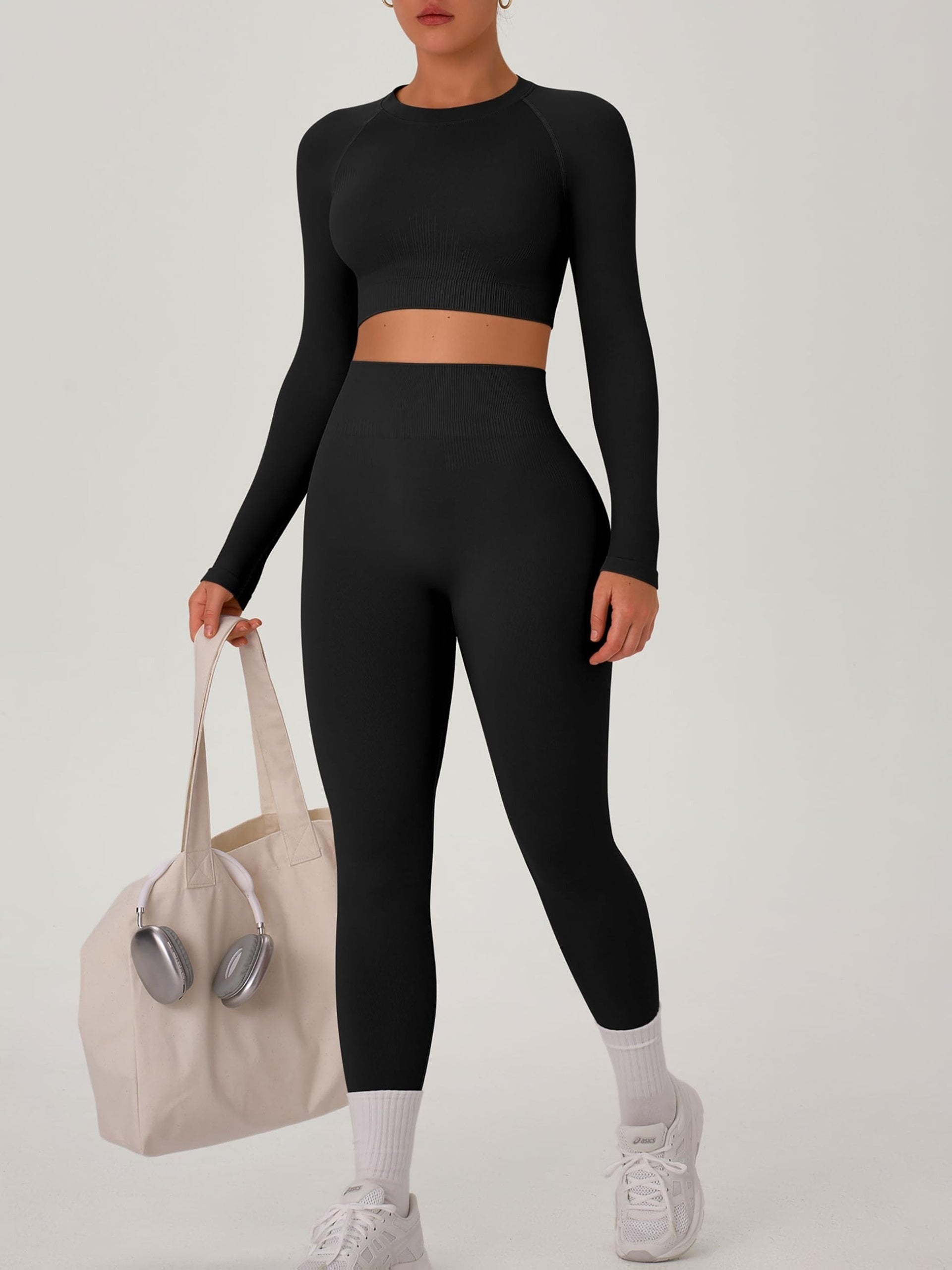 2pcs-Women's New Long Sleeve Sports Suit