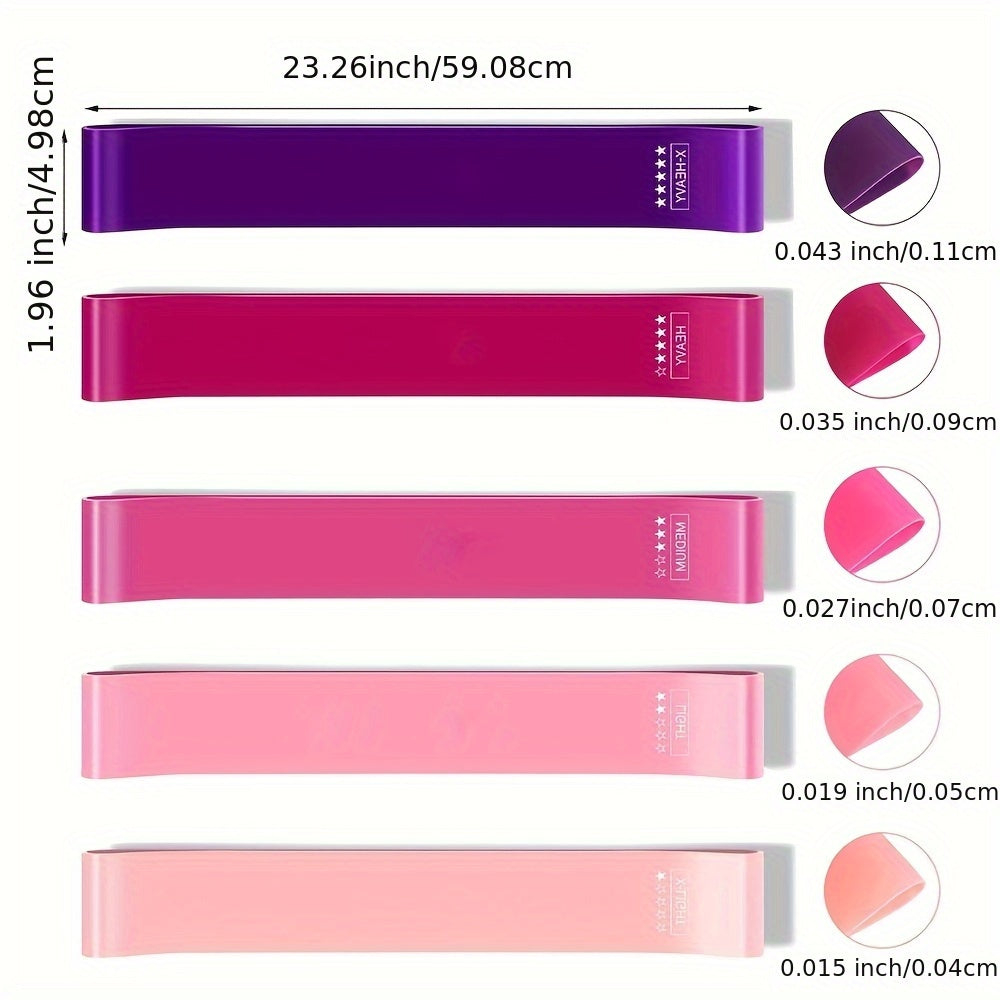 Resistance Loop Exercise Bands Exercise Bands for Home Fitness, Stretching, Strength Training -Set of 1-5, Stretching Bands,