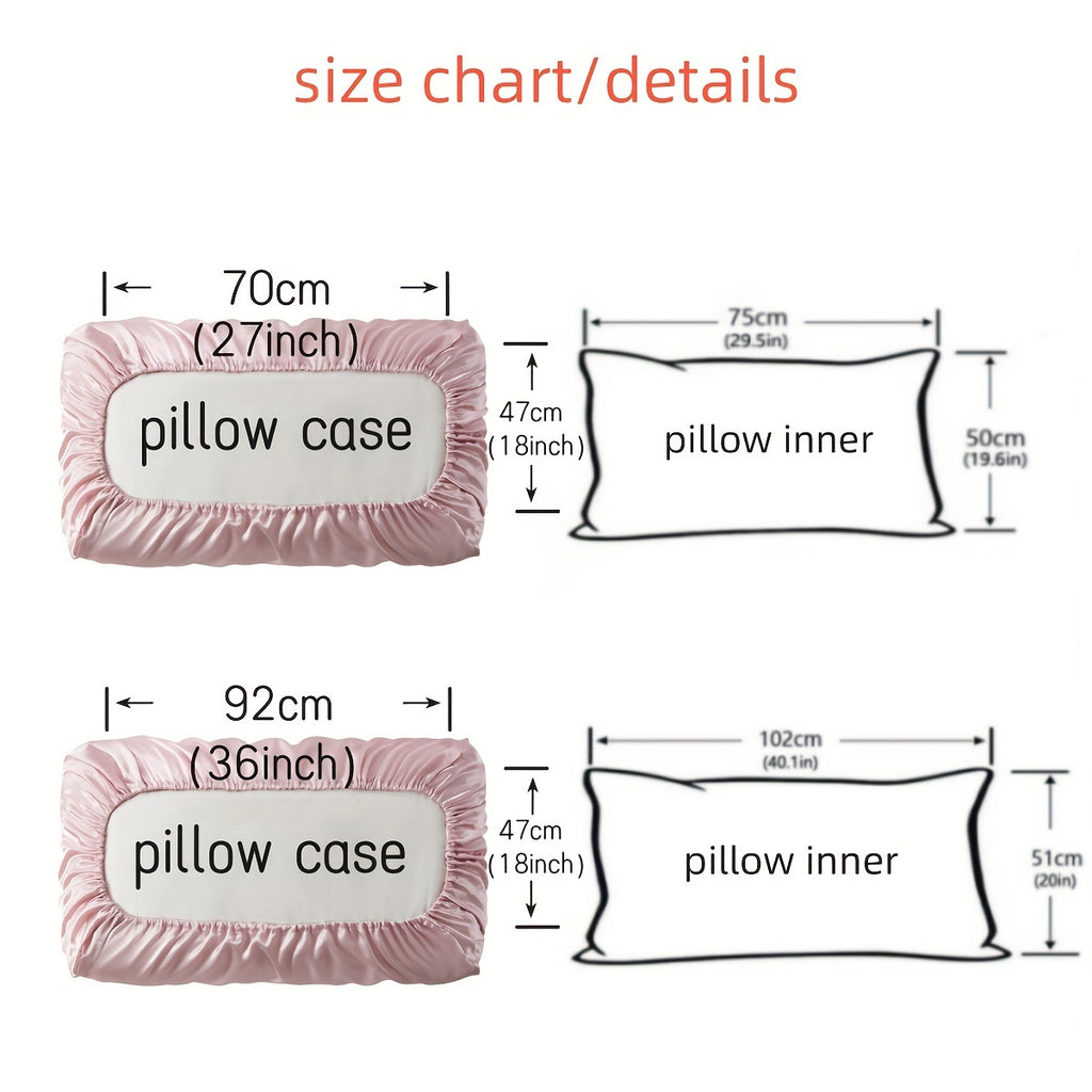 2pcs Satin Soft And Breathable Pillowcase With Elastic Cord - Perfect For A Comfortable Sleep