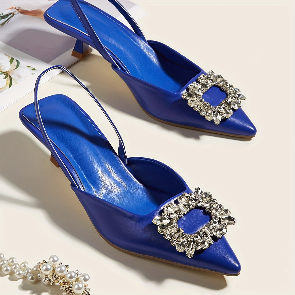 Women's Elastic Strap Slip On Low Heels