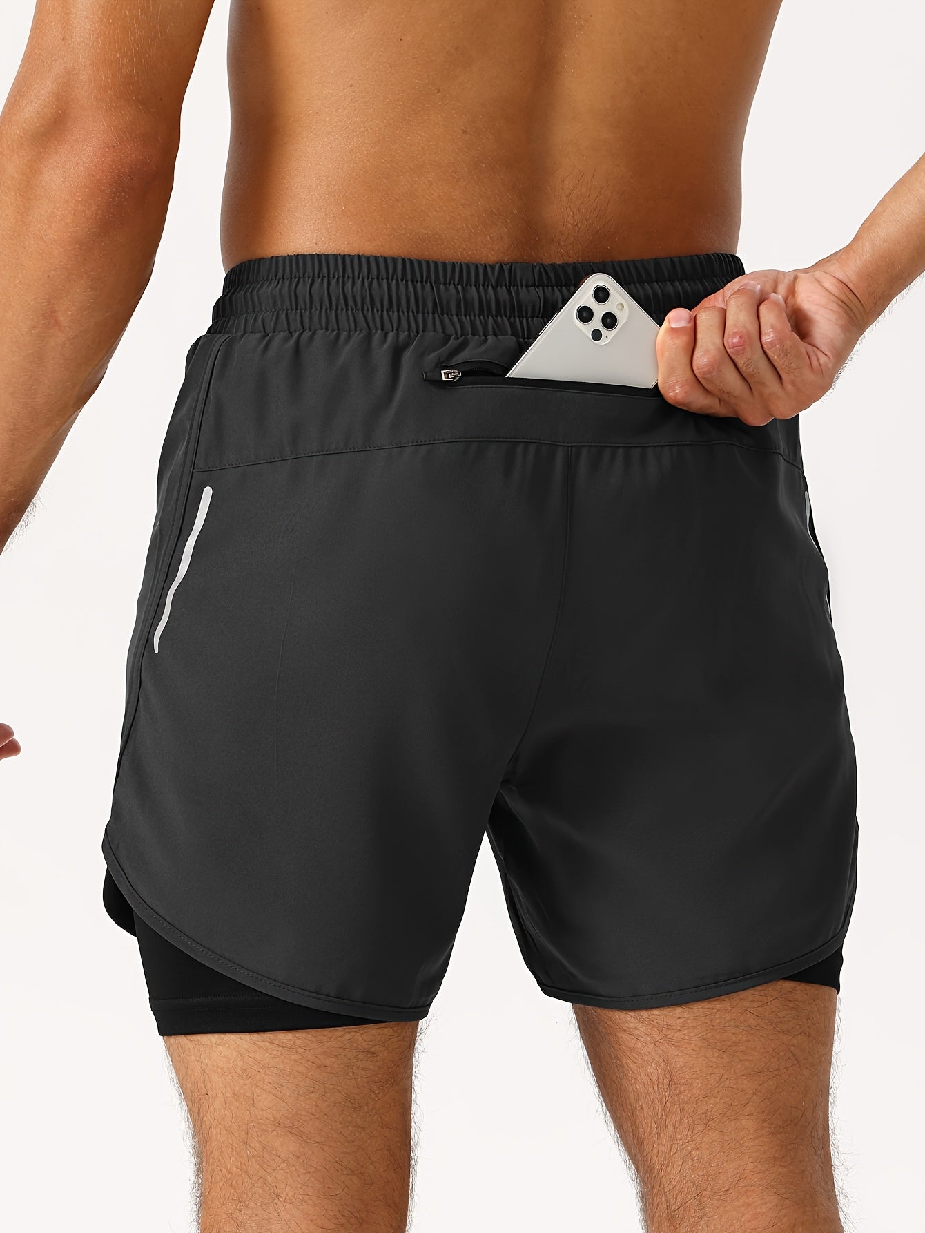 Shorts with a Zip Pocket at The Back Waist