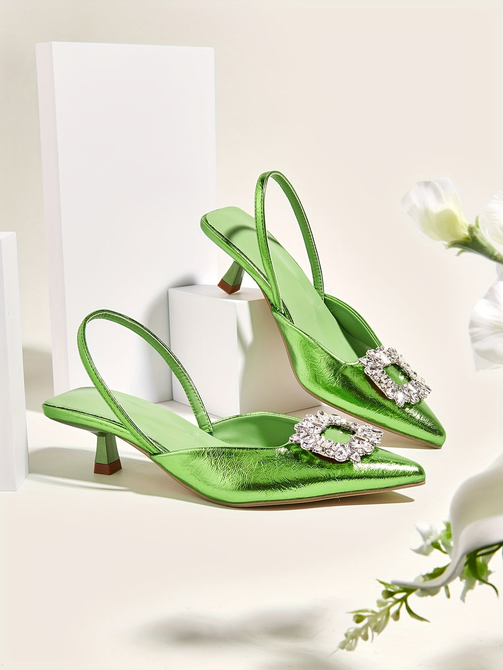 Women's Elastic Strap Slip On Low Heels