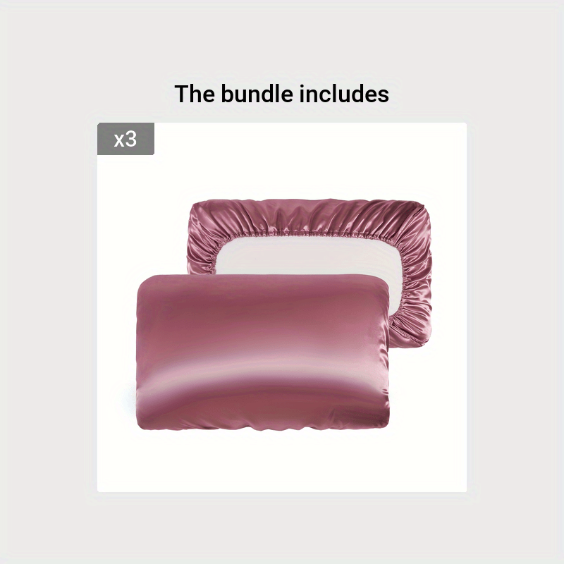 2pcs Satin Soft And Breathable Pillowcase With Elastic Cord - Perfect For A Comfortable Sleep