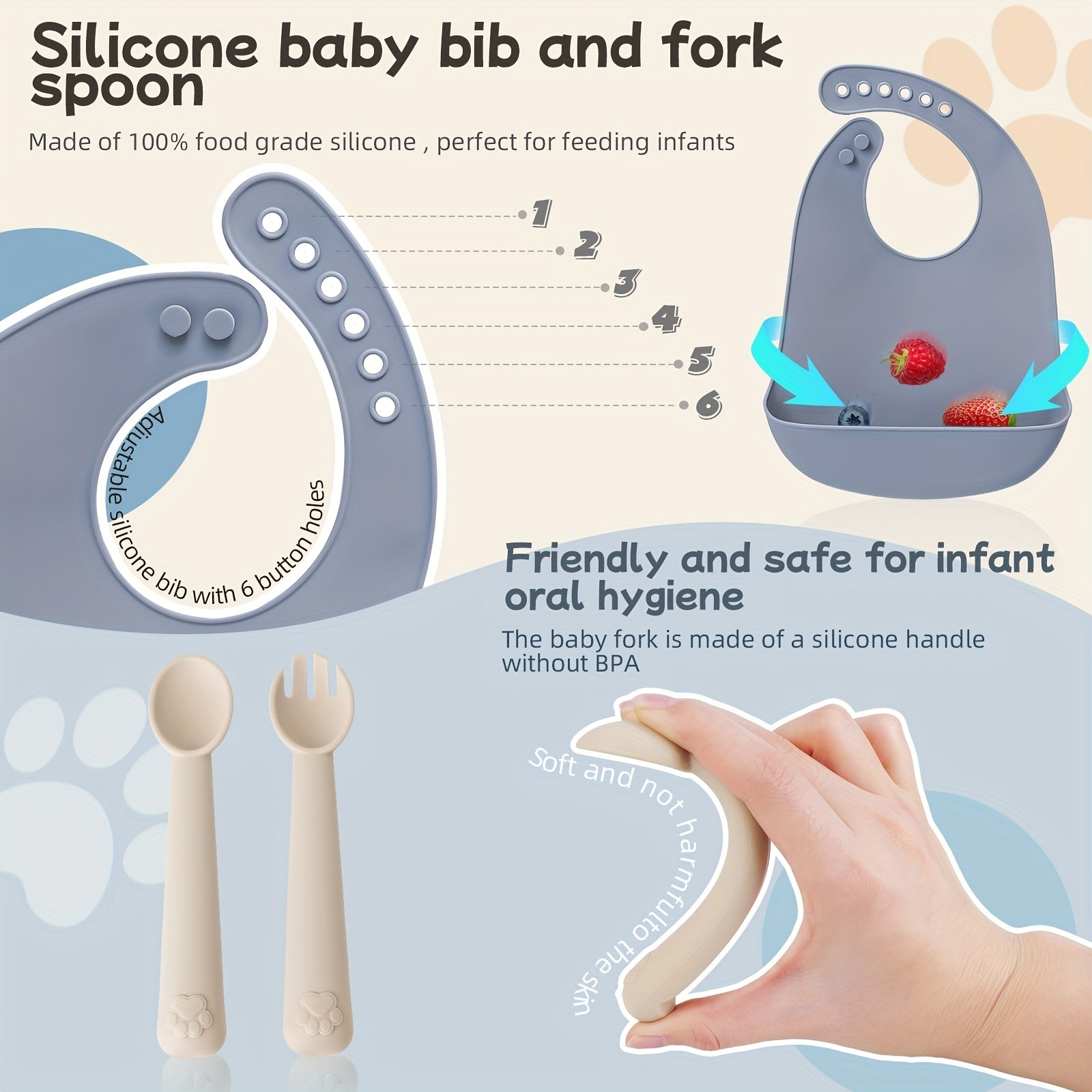 Baby Feeding Set Silicone Feeding Set Shallow Tray Kitten Design Baby Silicone Tablewar