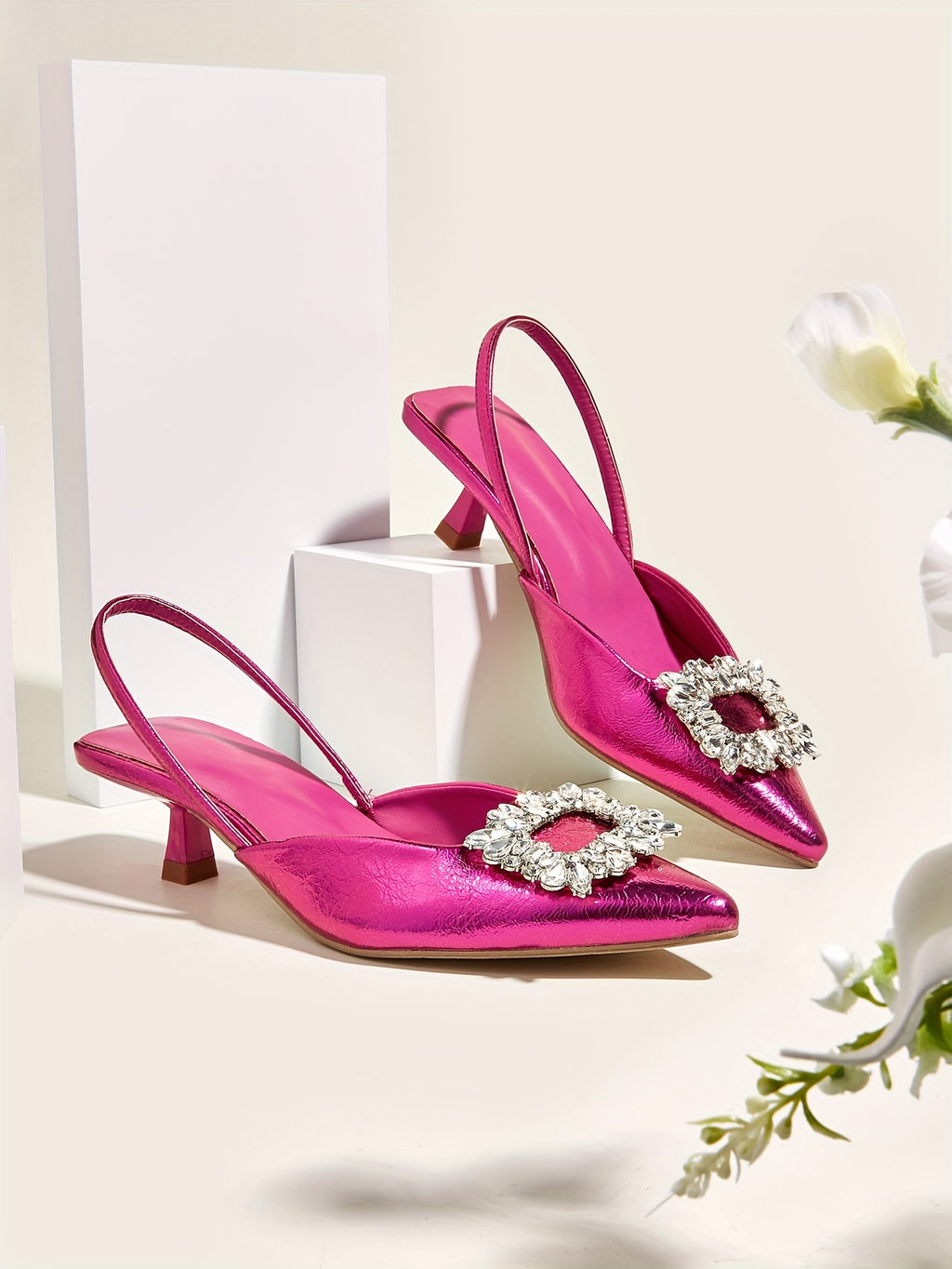 Women's Elastic Strap Slip On Low Heels