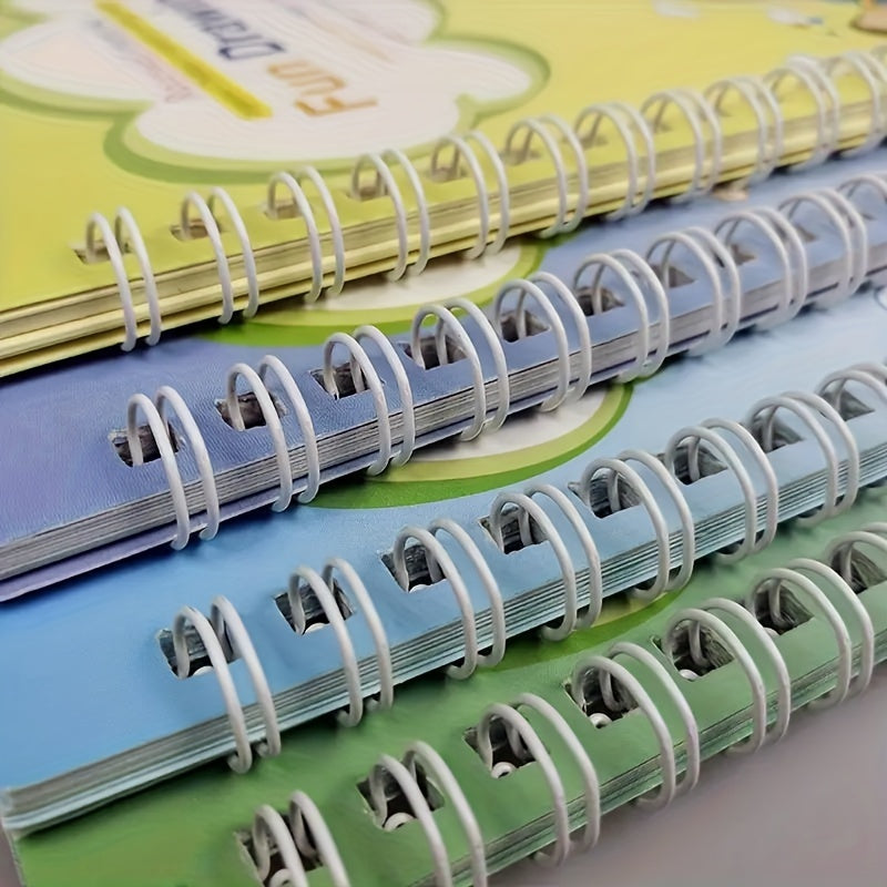 4 Books + 1 Pen + 5 Refills + 1 Pen Holder, Writing Practice Book, Exercise Book, Magic Word Book, Preschool Education Workbook