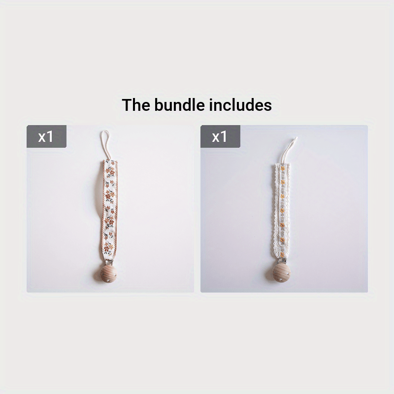 1pc Baby Pure Cotton Pacifier Clip Chain For Teether/pacifier, BPA Free Pacifier Clip Chain