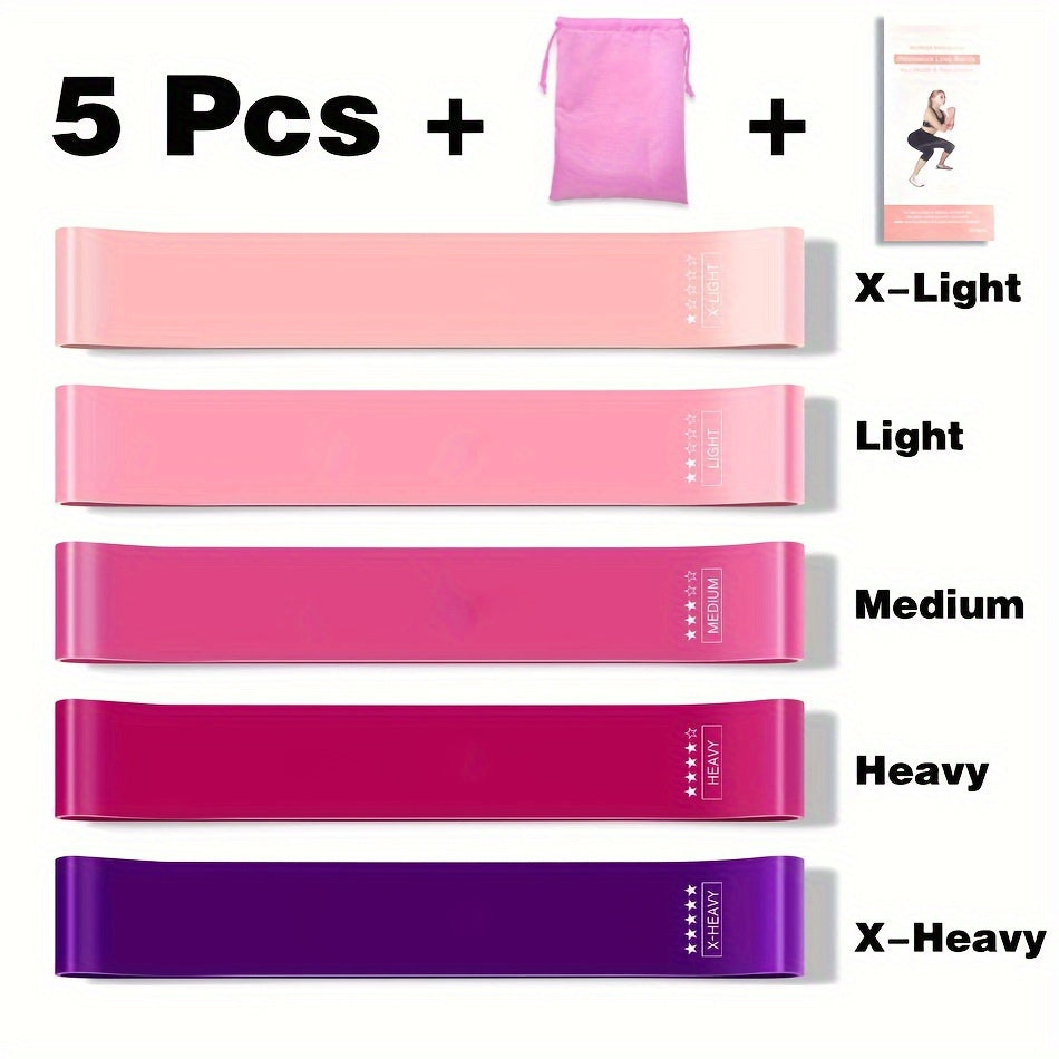 Resistance Loop Exercise Bands Exercise Bands for Home Fitness, Stretching, Strength Training -Set of 1-5, Stretching Bands,