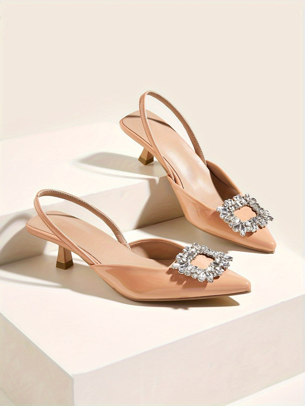 Women's Elastic Strap Slip On Low Heels