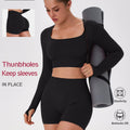 2pcs Women'S Seamless Shapewear Yoga Set Long-sleeved