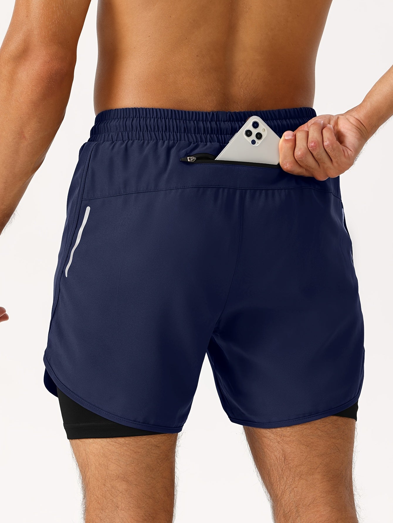 Shorts with a Zip Pocket at The Back Waist