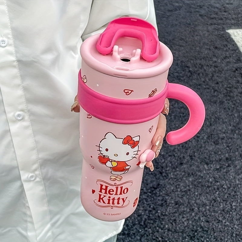 Hello Kitty Insulated Water Bottle 23.67oz/40.58oz Large Durable Stainless Steel Hot/Cold Beverage Container for Travel Car Gift for Fans
