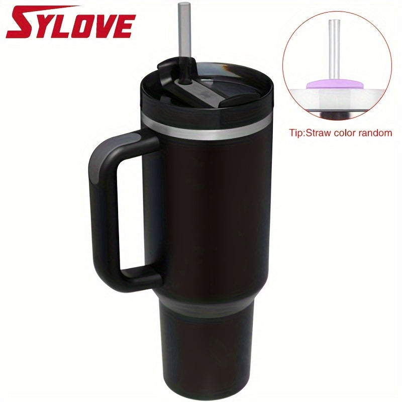 SLOVE 40oz Stainless Steel Tumbler Insulated Water Bottle with Handle And Straw