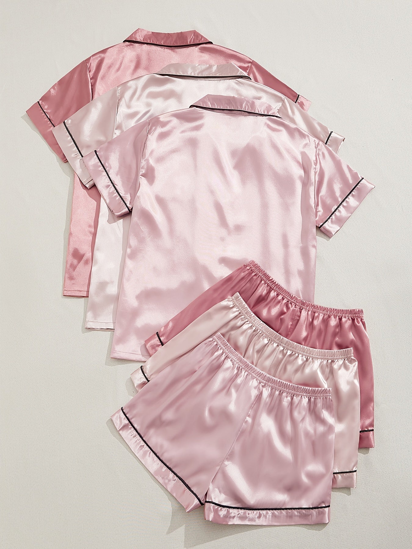 3 Sets Satin Pajama Set