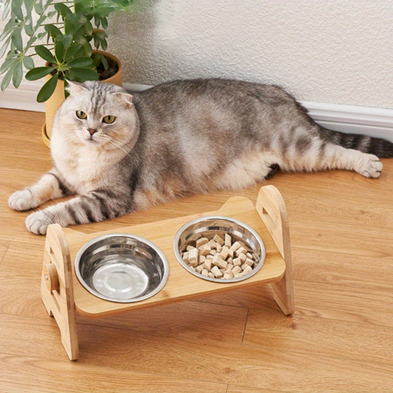 1/2/3pcs Adjustable Slanting Ceramic Pet Bowl Set - Ergonomic Lifting Design