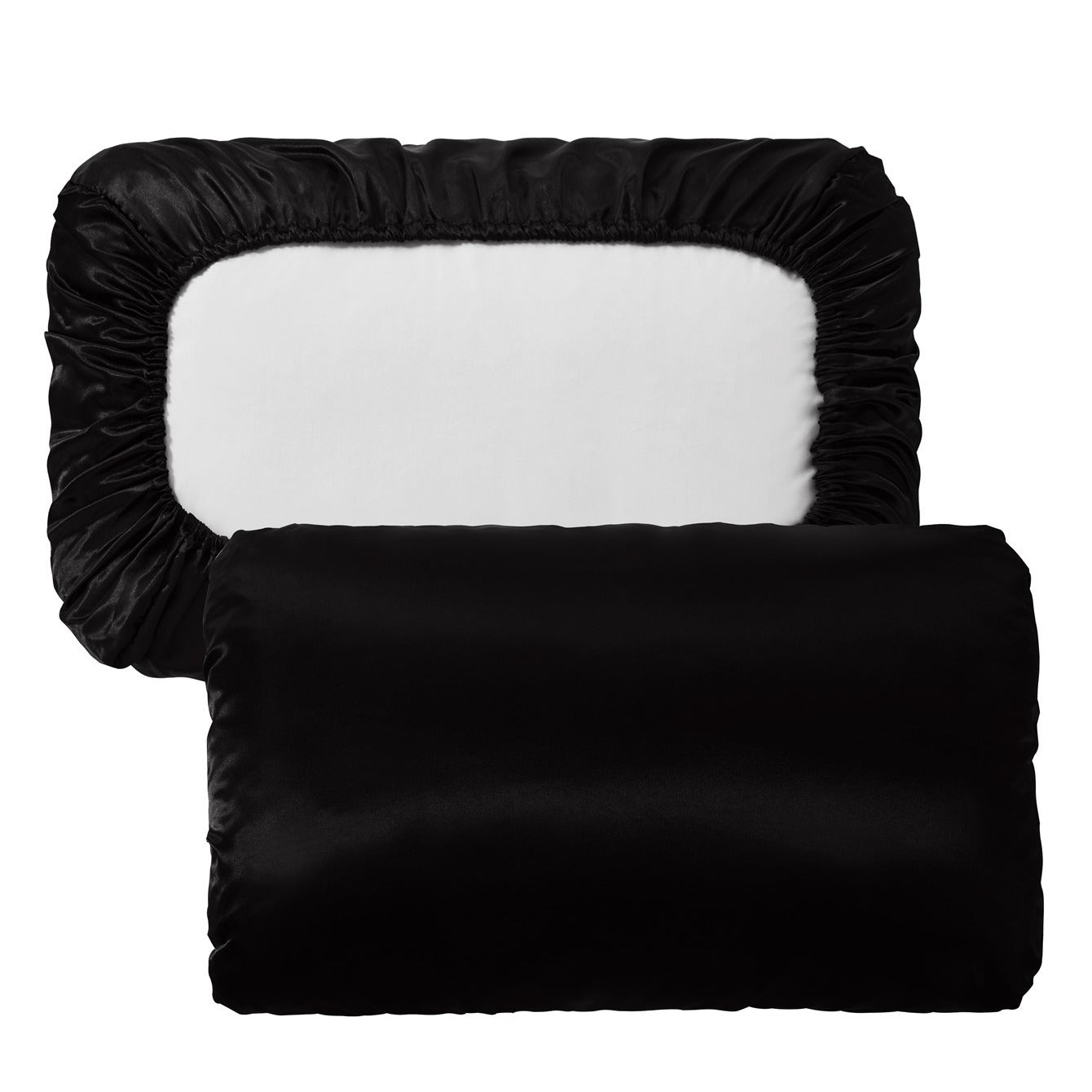 2pcs Satin Soft And Breathable Pillowcase With Elastic Cord - Perfect For A Comfortable Sleep