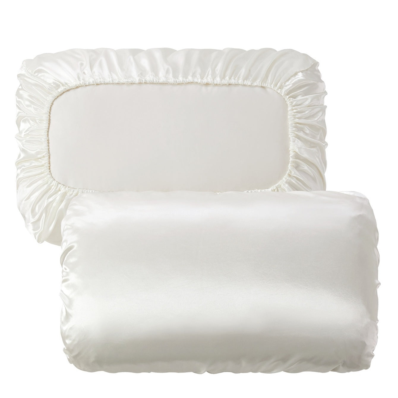 2pcs Satin Soft And Breathable Pillowcase With Elastic Cord - Perfect For A Comfortable Sleep
