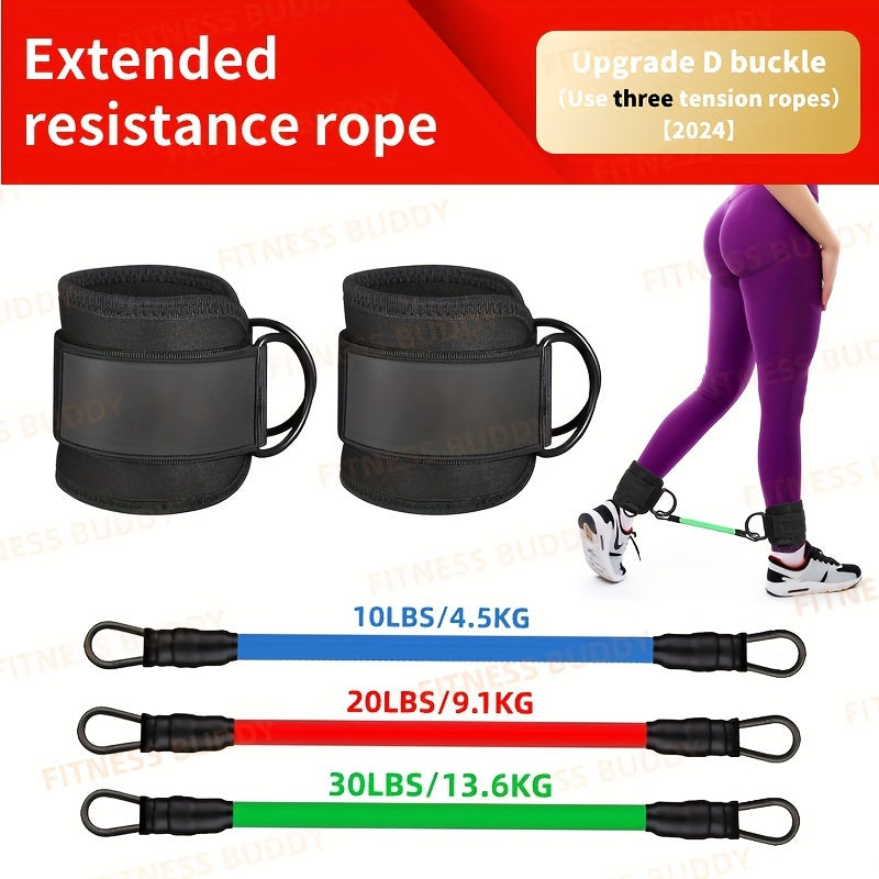 5pcs Premium Ankle Resistance Bands for Enhanced Leg & Hip Workouts – Durable Exercise Straps for Muscle Strength, Home Gym Fitness, Physical Therapy Aid