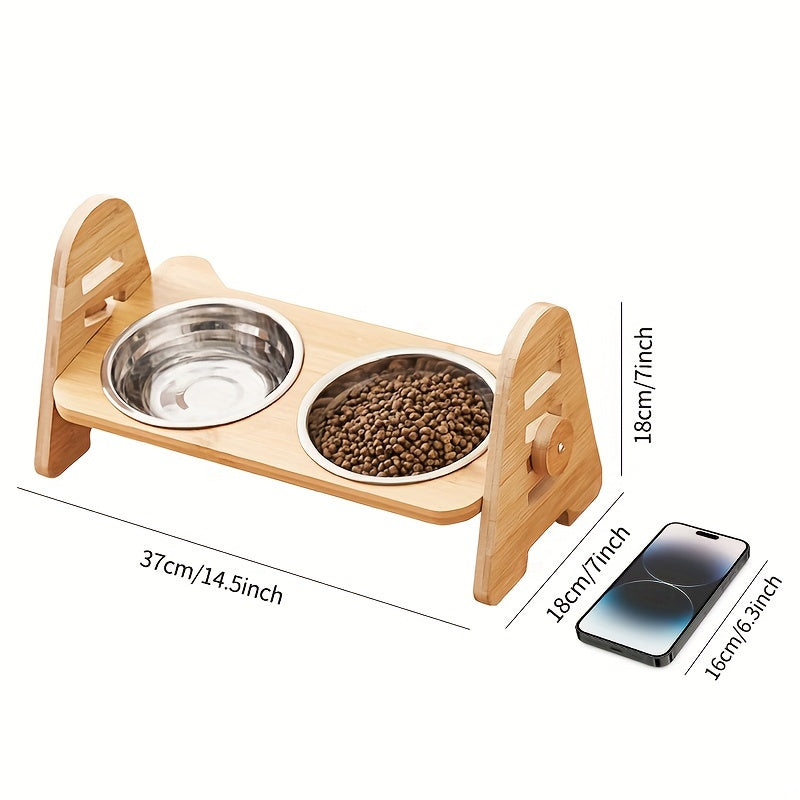 1/2/3pcs Adjustable Slanting Ceramic Pet Bowl Set - Ergonomic Lifting Design
