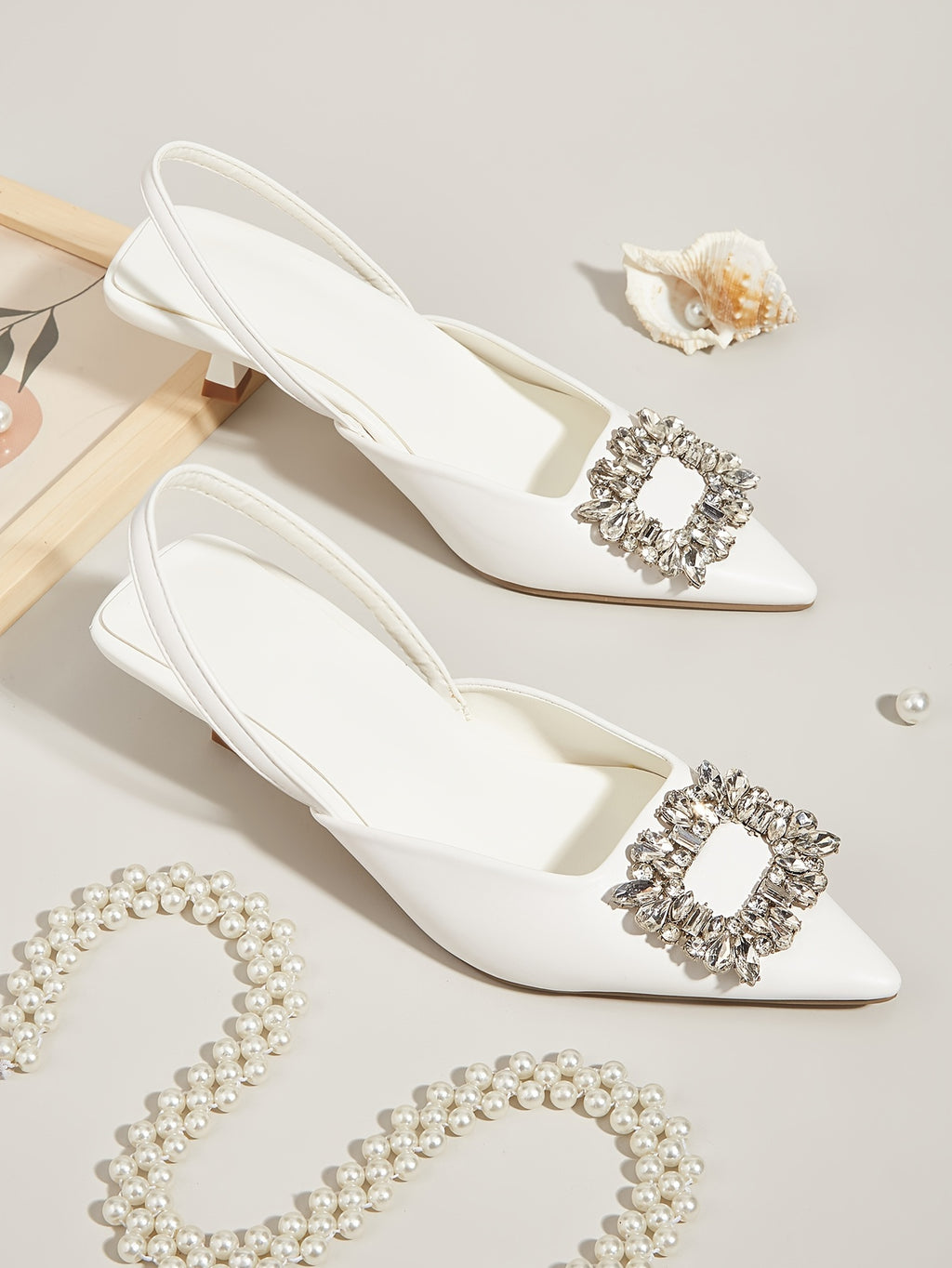 Women's Elastic Strap Slip On Low Heels