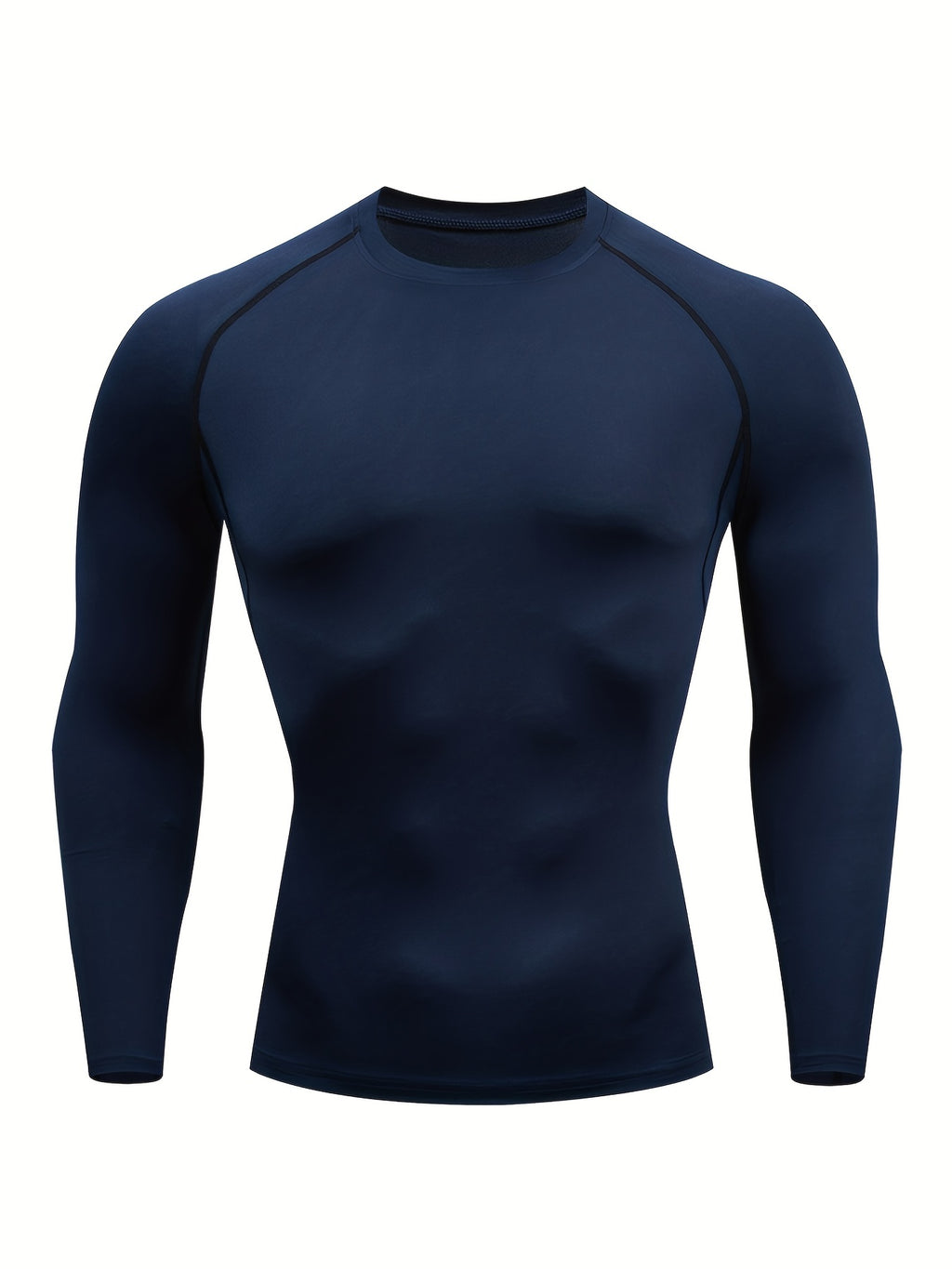 Men Fitness Top | Long Sleeve, High Stretch, Crew Neck, Moisture Wicking, Suitable for Running, Training, and Casual Wear