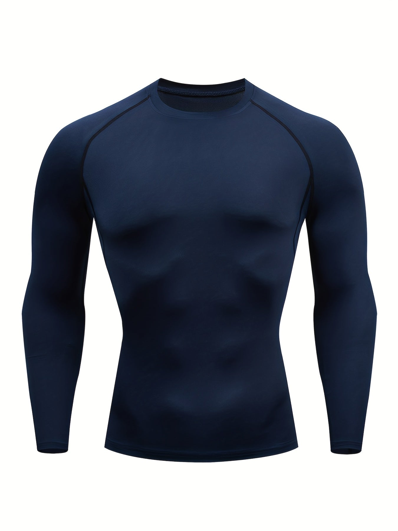 Men Fitness Top | Long Sleeve, High Stretch, Crew Neck, Moisture Wicking, Suitable for Running, Training, and Casual Wear