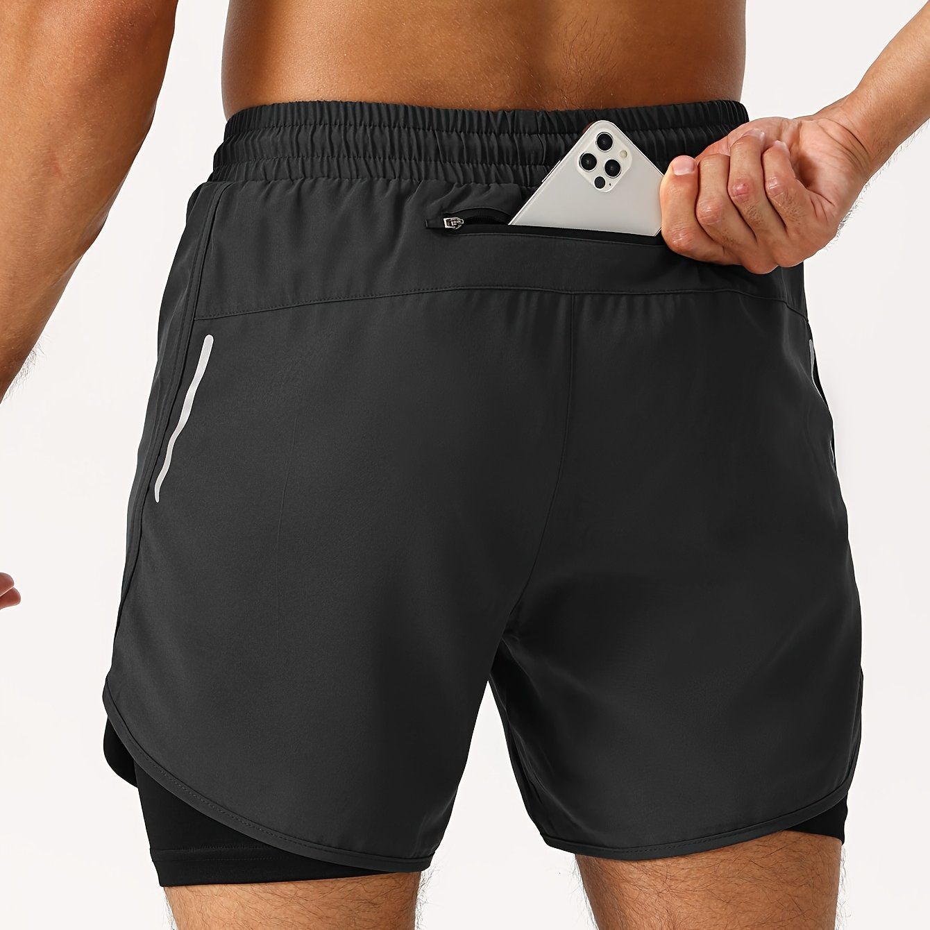 Shorts with a Zip Pocket at The Back Waist