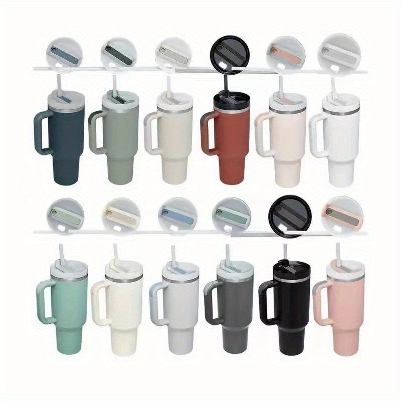 SLOVE 40oz Stainless Steel Tumbler Insulated Water Bottle with Handle And Straw