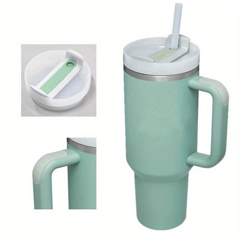 SLOVE 40oz Stainless Steel Tumbler Insulated Water Bottle with Handle And Straw