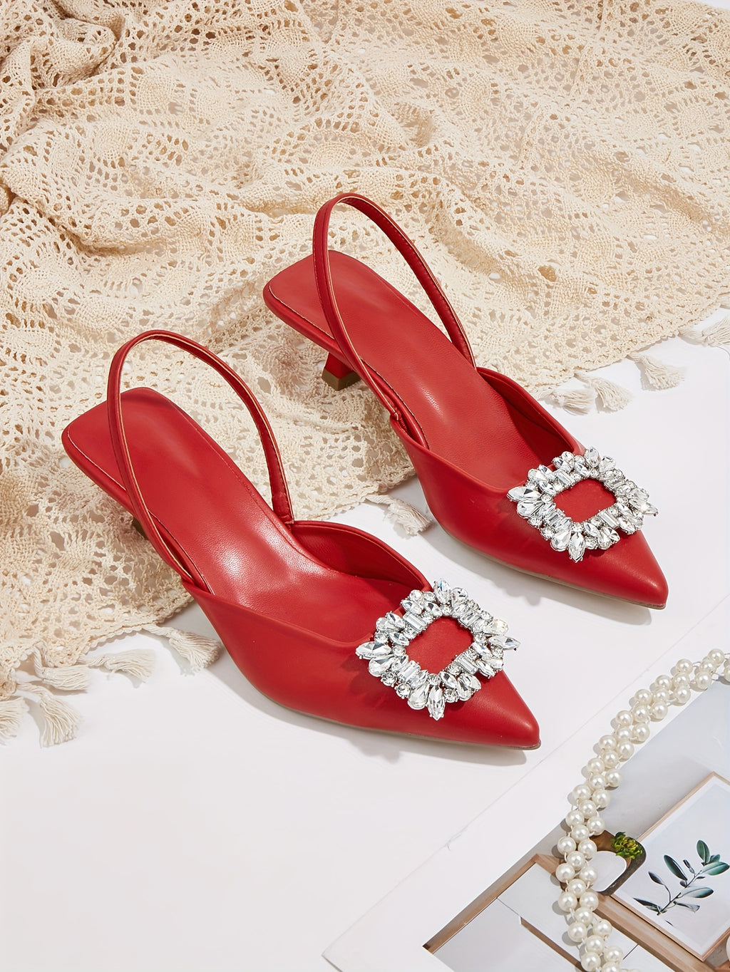 Women's Elastic Strap Slip On Low Heels